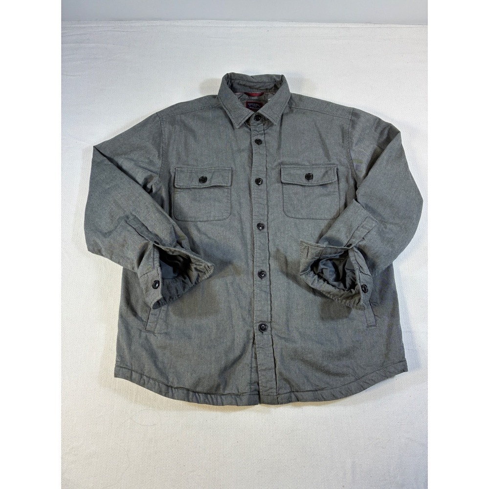 UNTUCKit Ziata Shirt Jacket Mens Large Gray Quilted Plaid Lined Pockets Cotton